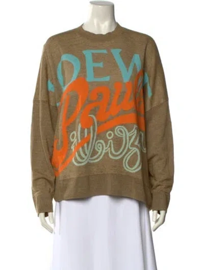 Pre-owned Loewe Linen Graphic Print Sweater In Neutral
