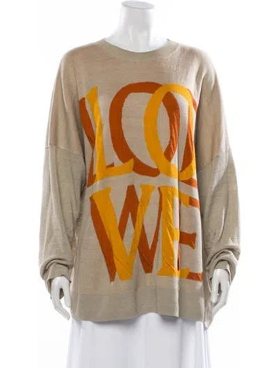 Pre-owned Loewe Linen Graphic Print Sweater In Neutrals