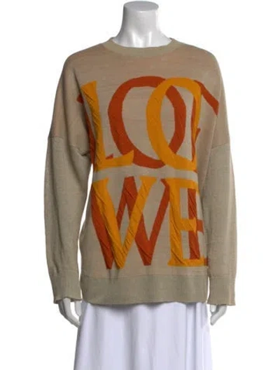 Pre-owned Loewe Linen Graphic Print Sweatshirt In Neutral
