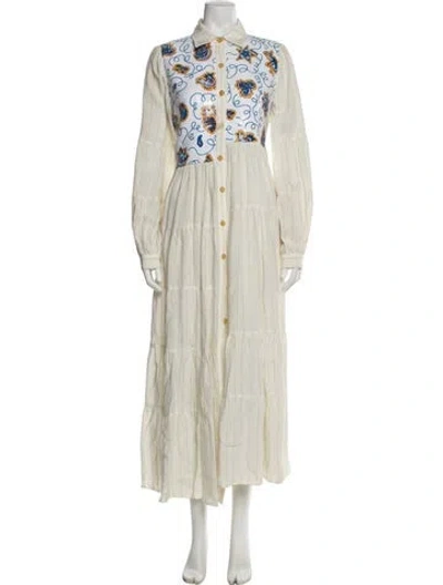 Pre-owned Loewe Linen Long Dress In Neutral