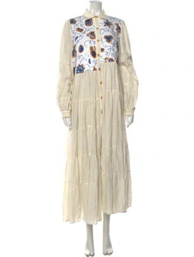 Pre-owned Loewe Linen Long Dress In Neutrals