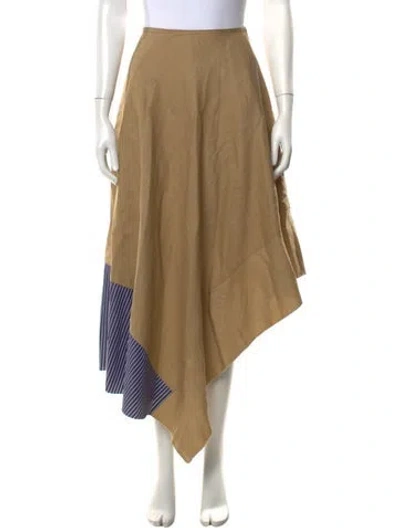 Pre-owned Loewe Linen Long Skirt In Neutral