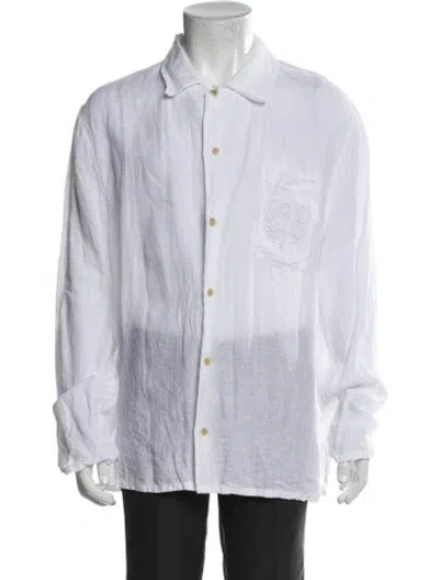 Pre-owned Loewe Linen Long Sleeve Shirt In White