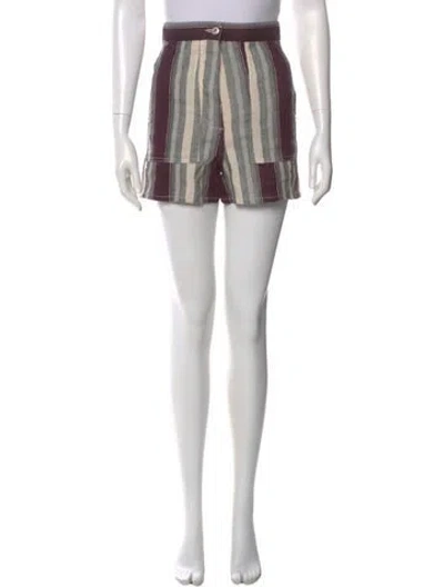 Pre-owned Loewe Linen Mini Shorts In Purple