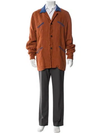 Pre-owned Loewe Linen Plaid Print Overcoat In Multi