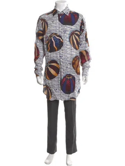 Pre-owned Loewe Linen Printed Shirt In White