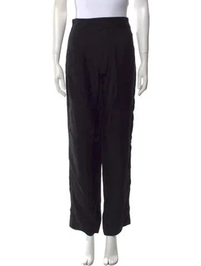Pre-owned Loewe Linen Straight Leg Pants In Black