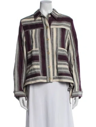 Pre-owned Loewe Linen Striped Jacket In Multi