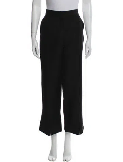 Pre-owned Loewe Linen Wide Leg Pants In Black