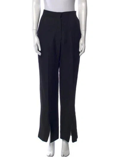 Pre-owned Loewe Linen Wide Leg Pants In Black