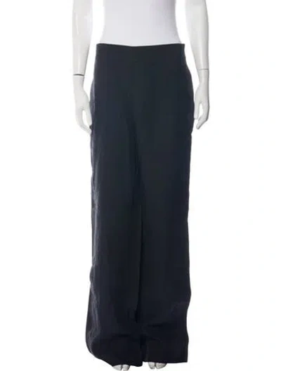 Pre-owned Loewe Linen Wide Leg Pants In Blue