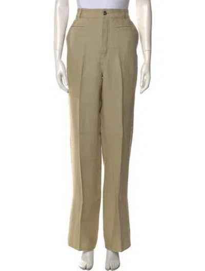 Pre-owned Loewe Linen Wide Leg Pants In Neutral