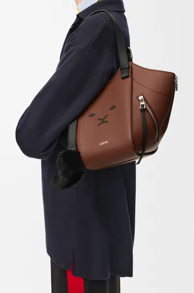 Loewe Lion Intarsio Hammock Flip Bag In Leather Skin For Woman