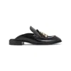 Loewe Black Leather Edge Slippers In Black