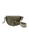 Loewe Gate Mini Canvas Jacquard-trimmed Leather Shoulder Bag In Multicolor
