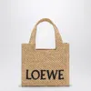 Loewe Font Tote Mini Raffia Bag In Neutral