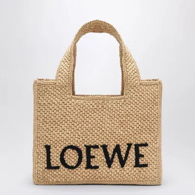 Loewe Font Tote Small Bag In Sand