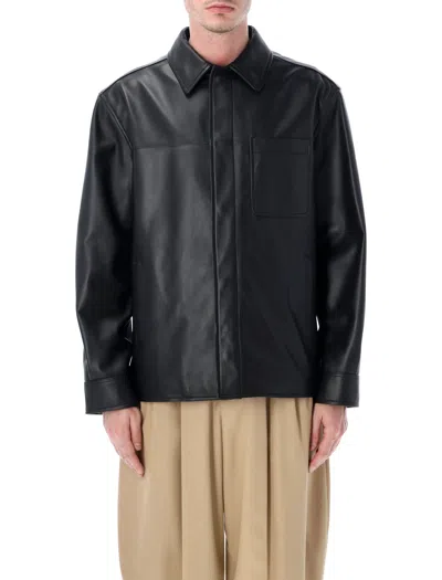 Loewe Lightweight Lambskin Shirt Jacket In Black