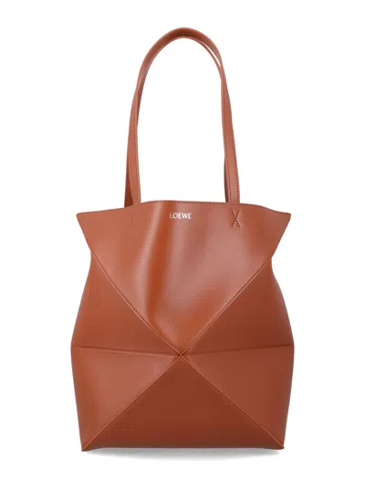 Loewe Medium Puzzle Fold Tote In Calfskin