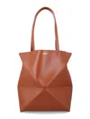 Loewe Medium Puzzle Fold Tote In Calfskin In Purple