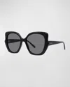 Loewe Smoke Butterfly Ladies Sunglasses Lw40133i 01a 55 In Sblk/smk