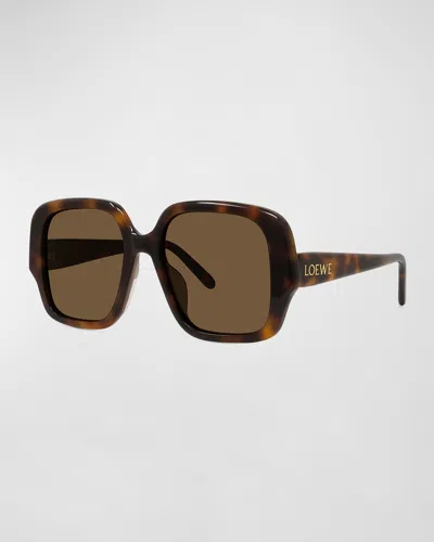 Loewe Logo Acetate Square Sunglasses In Dhav/brn