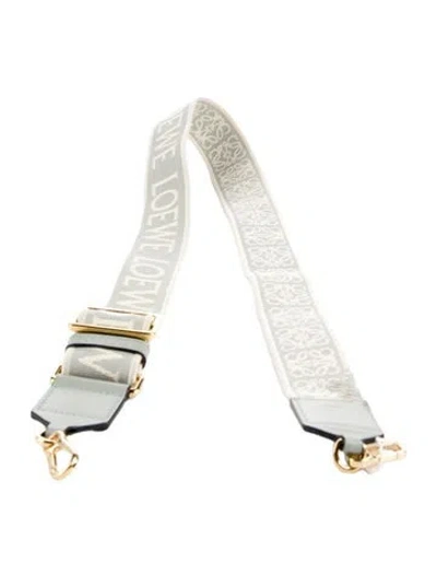 Pre-owned Loewe Logo Bag Strap In Gray