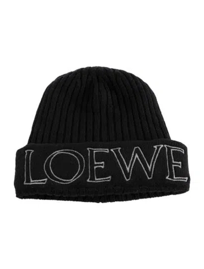 Pre-owned Loewe Logo Beanie In Black