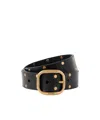 Loewe Leather Studded Rounded-rectangle Belt In Black