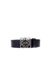 Loewe Anagram-plaque Leather Belt In Black