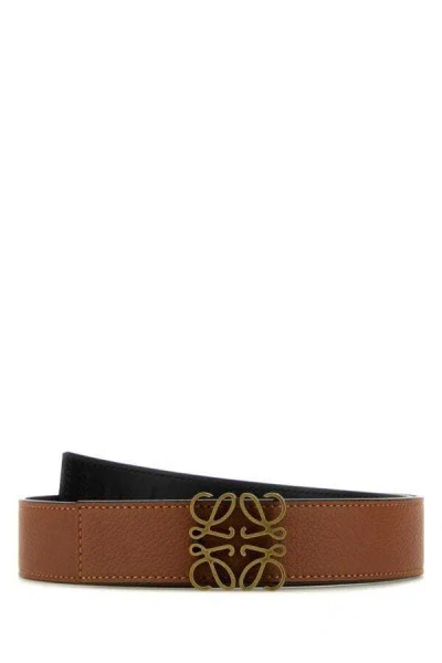 Loewe Logo Belt In Tanblackoldgold