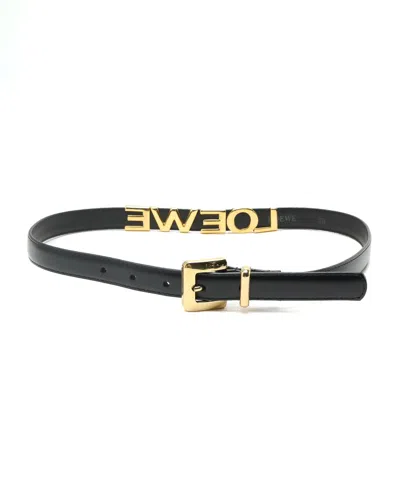 Pre-owned Loewe Logo Belt, Size 70 In Black
