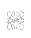 Loewe Anagram Brooch In Silver-tone Metal In White