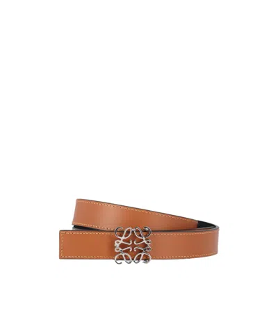 Loewe Logo Buckled Reversible Belt In Brown