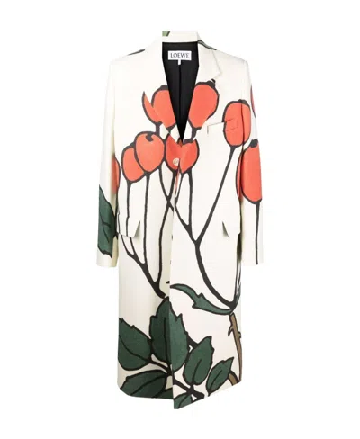 Loewe Logo Coat In White