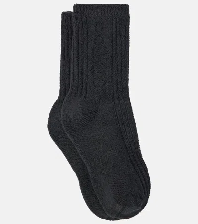 Loewe Logo Cotton-blend Socks In Black