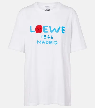 Loewe Logo Cotton Jersey T-shirt In White