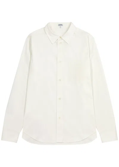 Loewe Logo Cotton-poplin Shirt In White