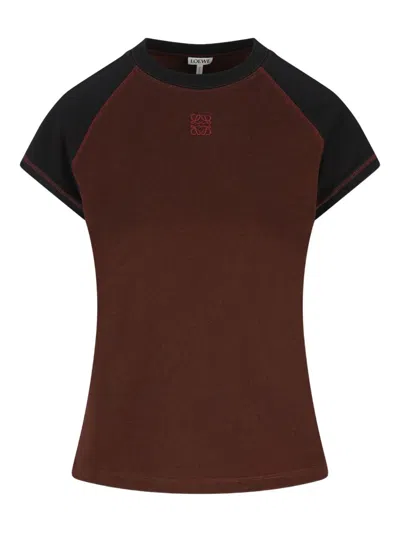 Loewe Logo Cotton T-shirt In Black