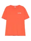 Loewe Logo-embroidered Cotton-jersey T-shirt In Orange