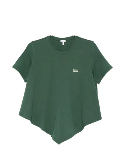 Loewe Logo Cotton T-shirt In Green