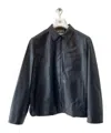 Loewe Logo-debossed Leather Jacket In Black
