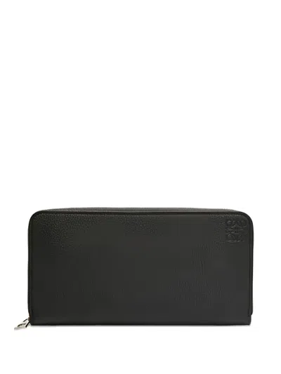 Loewe Logo-debossed Zip-around Wallet In Black