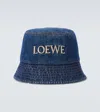 Loewe Logo Denim Bucket Hat In Blue