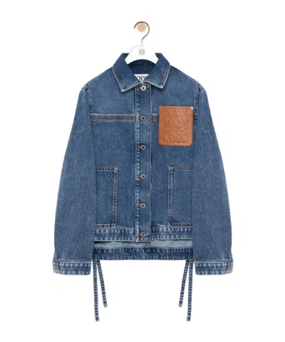 Loewe Logo Denim Jacket In Blue