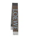 Loewe Logo-detail Alpaca-wool Scarf In Green