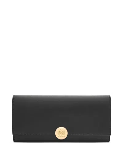 Loewe Logo-detail Leather Wallet In Purple