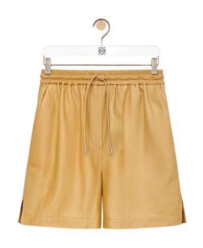 Loewe Logo Detail Shorts In Nude
