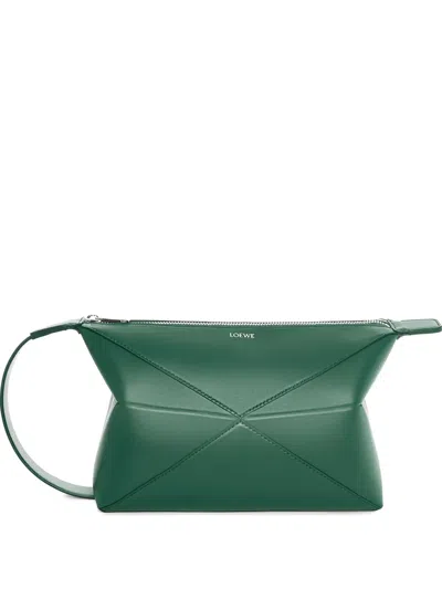 Loewe Logo-detail Shoulder Bag In Green