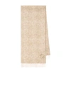 Loewe Anagram Scarf In Wool And Cashmere In Nude